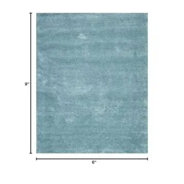SAFAVIEH Milan Shag Collection Area Rug - 6' x 9', Aqua Blue, Solid Design, Non-Shedding & Easy Care, 2-inch Thick Ideal for High Traffic Areas in Living Room, Bedroom (SG180-6060)