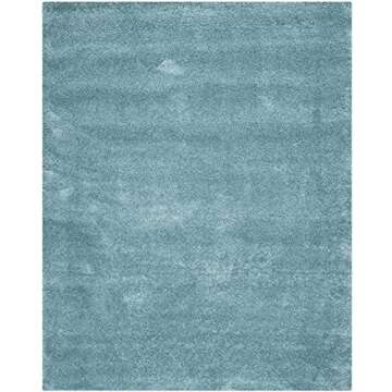 SAFAVIEH Milan Shag Collection Area Rug - 6' x 9', Aqua Blue, Solid Design, Non-Shedding & Easy Care, 2-inch Thick Ideal for High Traffic Areas in Living Room, Bedroom (SG180-6060)