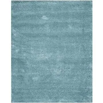 SAFAVIEH Milan Shag Collection Area Rug - 6' x 9', Aqua Blue, Solid Design, Non-Shedding & Easy Care, 2-inch Thick Ideal for High Traffic Areas in Living Room, Bedroom (SG180-6060)