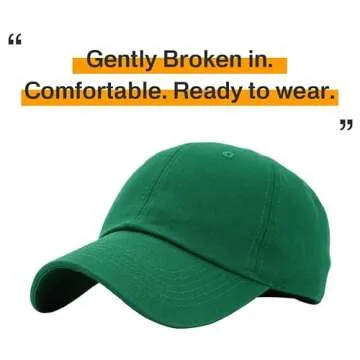 KB-LOW KGN Classic Cotton Dad Hat Adjustable Plain Cap. Polo Style Low Profile (Unstructured) (Classic) Kelly Green Adjustable