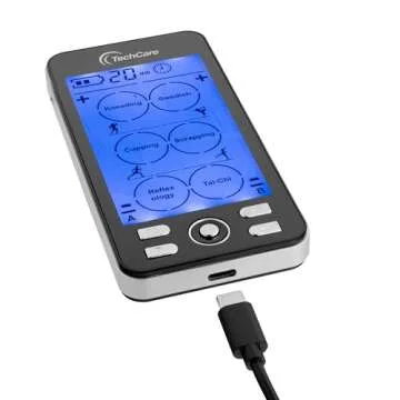 TechCare Plus 24 Modes Tens Unit Muscle Stimulator Massager Rechargeable Unit Electric Complete Set + Massage Belt + Reflexology Shoes Back Neck Pain