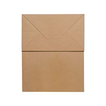 Brothersbox Brown Paper Bags with Handles Bulk 100PCS Kraft Paper Bags, 8 * 4.76 * 10 Inch Medium Craft Paper Gift Bags for Birthday Party Grocery Retail Shopping Business