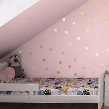 Metallic Gold Dot Vinyl Wall Decal Set | 240 Ct | Easy Decor