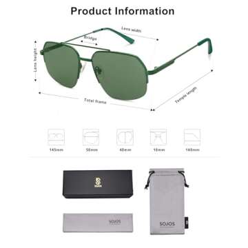 SOJOS Trendy Aviator Sunglasses for Men and Women