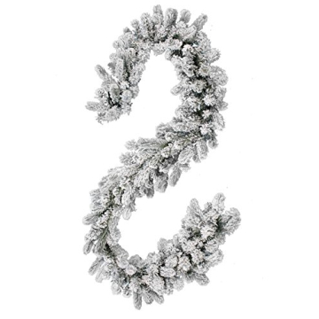 KING OF CHRISTMAS 9' x 12" King Flock Artificial Christmas Garland Unlit