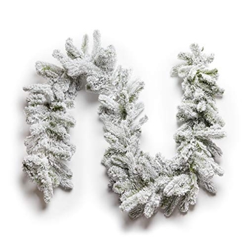 KING OF CHRISTMAS 9' x 12" Flocked Garland for Christmas