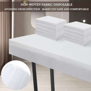 Disposable Bed Sheets 100 Pcs 31" x 71" Massage Table Sheets Non Woven Fabric SPA Bed Cover Breathable for Massage Beauty Tattoos(White)