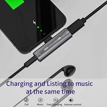 USB C Headphone Adapter, 2 in 1 USB C to 3.5mm Headphone Jack HiFi DAC with 27W Fast Charging Dongle Adapter Compatible for iPhone 15 15Pro 15promax,Samsung Galaxy S23 S22 S21 S20+ Note 20 Pixel 6/5