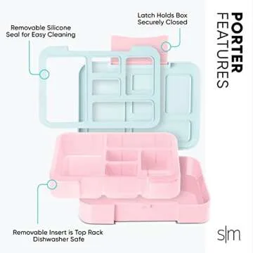 Simple Modern Disney Bento Lunch Box for Kids | BPA Free, Leakproof, Dishwasher Safe | Lunch Container for Girls, Toddlers | Porter Collection | 5 Compartments | Princess Royal Beauty