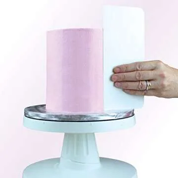 PME Tall Cake Plain Edge Plastic Side Scraper 10 x 9.3 Inces, White, Standard