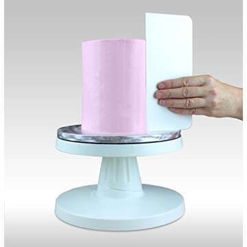 PME Tall Cake Plain Edge Plastic Side Scraper 10 x 9.3 Inces, White, Standard