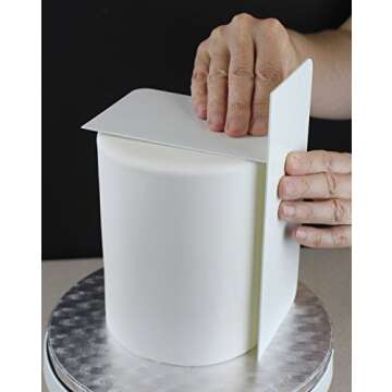 PME Tall Cake Plain Edge Plastic Side Scraper 10 x 9.3 Inces, White, Standard