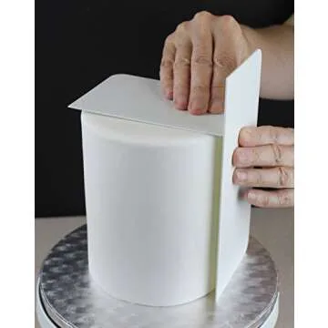 PME Tall Cake Plain Edge Plastic Side Scraper 10 x 9.3 Inces, White, Standard