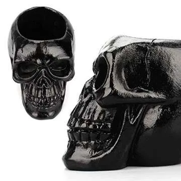Arola Black Skull Pen & Pencil Holder Skeleton Key Holder Makeup Brush Holder flower pot Home Office Desk Supplies Organizer Accessory