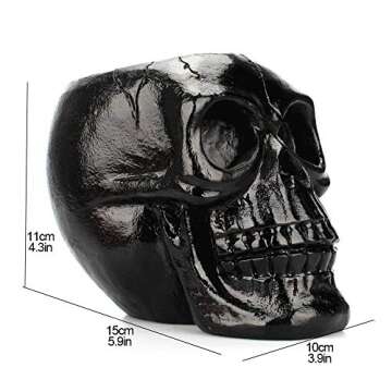 Arola Black Skull Pen & Pencil Holder Skeleton Key Holder Makeup Brush Holder flower pot Home Office Desk Supplies Organizer Accessory