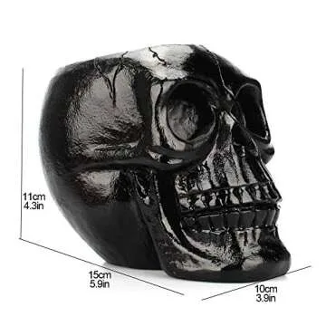 Arola Black Skull Pen & Pencil Holder Skeleton Key Holder Makeup Brush Holder flower pot Home Office Desk Supplies Organizer Accessory