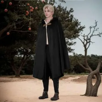 LMYOVE Hooded Cloak for Men - Velvet Halloween Costume