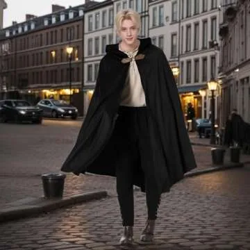 LMYOVE Hooded Cloak for Men - Velvet Halloween Costume