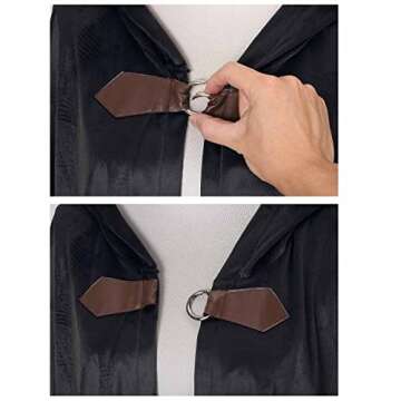 LMYOVE Hooded Cloak for Men - Velvet Halloween Costume