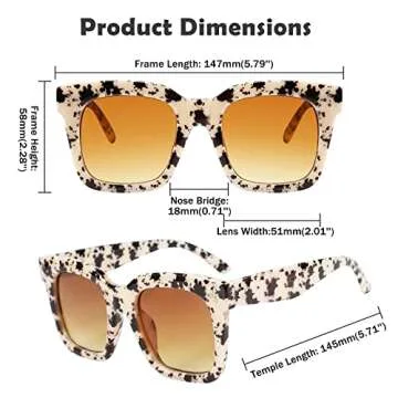 FEISEDY Vintage Oversized Square Sunglasses Womens Trendy Luxury Big Sun Glasses UV400 Protection Gradient Shades B2486