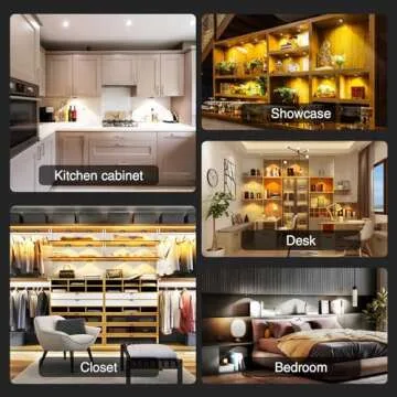 MEKKLEON Puck Lights with Remote Control, Rechargeable Wireless Under Cabinet Lighting, 5 Pcs (Dark Grey) - Tap Push Touch Lights for Counter, Shelf, Bookcase