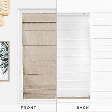 CHICOLOGY Roman Shades for Windows , Window Treatments , Roman Shades , Roman Window Shades , Room Darkening Shades , Window Shades , 36"W X 64"H , Belgian Flax (Privacy & Light Filtering)