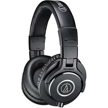 Audio-Technica ATH-M40x Professional Studio Monitor Headphone, Black (AUD ATHM40X)