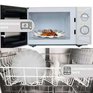 LIYH 24pcs Reusable Plastic Plates Set for Events