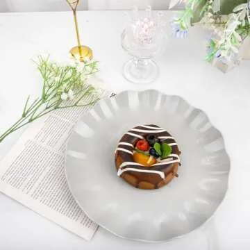 LIYH 24pcs Reusable Plastic Plates Set for Events