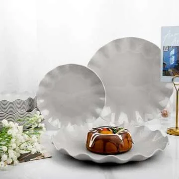 LIYH 24pcs Reusable Plastic Plates Set for Events