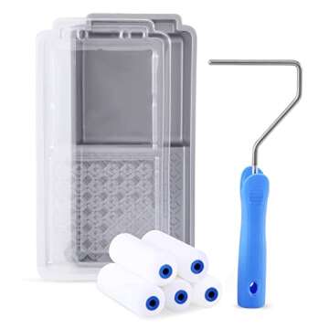 Mister Rui Foam Paint Roller, 4 inch Paint Roller 8 Pack, Small Paint Roller, High Density Foam Pain...