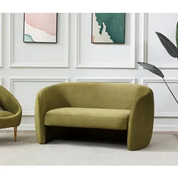 Chic Olive Green Velvet Loveseat by SAFAVIEH Couture