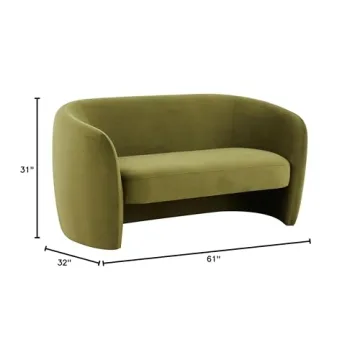 Chic Olive Green Velvet Loveseat by SAFAVIEH Couture