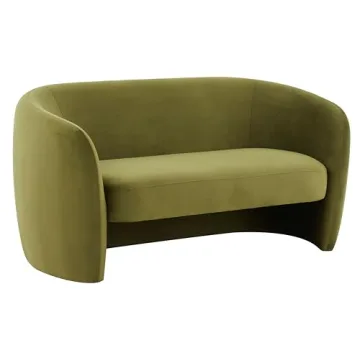 Chic Olive Green Velvet Loveseat by SAFAVIEH Couture