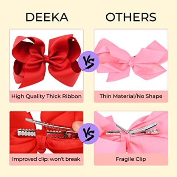DEEKA Hand-made Grosgrain Ribbon Hair Bows 20 PCS Set