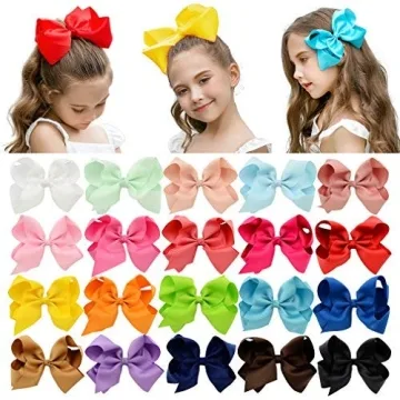 DEEKA Hand-made Grosgrain Ribbon Hair Bows 20 PCS Set