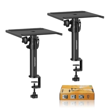 Vondynote Set of 2 Adjustable Desktop Clamp Speaker Stands for Studio Monitors