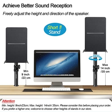 Vondynote Adjustable Desktop Clamp Speaker Stands