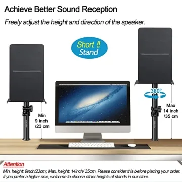 Vondynote Adjustable Desktop Clamp Speaker Stands