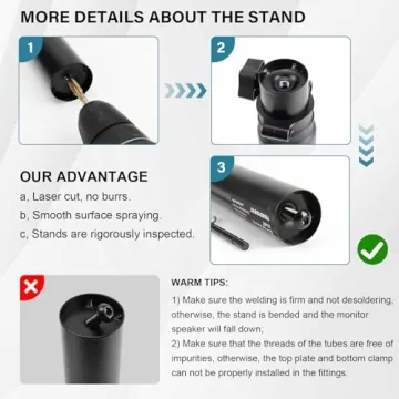 Vondynote Adjustable Desktop Clamp Speaker Stands