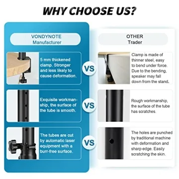 Vondynote Adjustable Desktop Clamp Speaker Stands