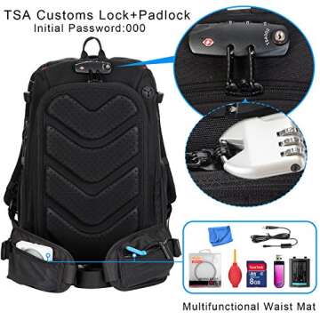 CADeN DSLR Camera Backpack Travel Waterproof Anti Theft Photography Case Bag for 2 Cameras 7 Lens wi...