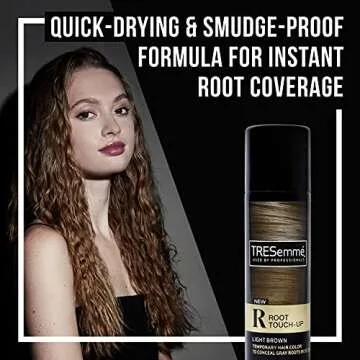 TRESemmé Root Touch-Up, Temporary Hair Color, Light Brown Hair Ammonia-free, Peroxide-free Root Cover Up Spray 2.5 oz