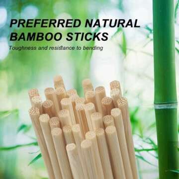 DaTpuik 6 inch Natural Bamboo Skewers for Barbecue Party, Fruit, Kabob, Appetiser, Hamburger, Cockta...