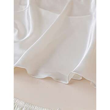 SOLY HUX Silk Pajamas Set for Women 2 Piece Sexy Satin Ruffled Pjs Cami Shorts Sets Sleepwear Solid White S