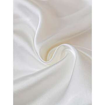 SOLY HUX Silk Pajamas Set for Women 2 Piece Sexy Satin Ruffled Pjs Cami Shorts Sets Sleepwear Solid White S