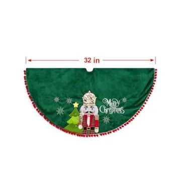 OVEELER Nutcracker Christmas Tree Skirt - 32 Inch Holiday Decor