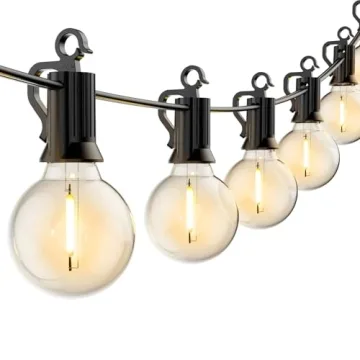 Brightown LED String Lights 50FT Outdoor Shatterproof Waterproof with 52 LED Bulbs