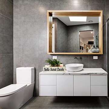 Funny Bathroom Decor Box - Toilet Paper Holder, Toilet Tank Topper, Bathroom Box for Toilet- Farmhouse Bathroom Box Organizer - Double Sided Prints Bathroom Decoration (Rustic White)