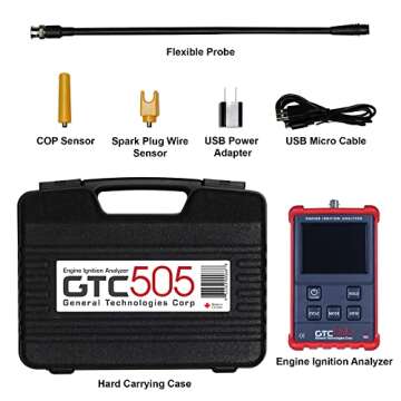 GTC GTC505 Engine Ignition Analyzer - Spark Diagnostics and Tachometer Readings for Marine, Motorcycle, and Automotive Mechanics, General Technologies Corp